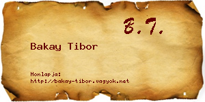 Bakay Tibor névjegykártya